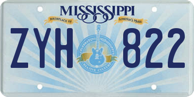 MS license plate ZYH822
