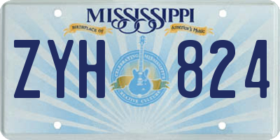 MS license plate ZYH824