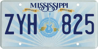 MS license plate ZYH825