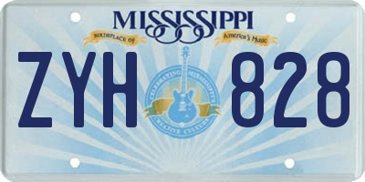 MS license plate ZYH828