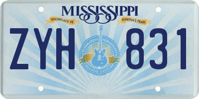 MS license plate ZYH831
