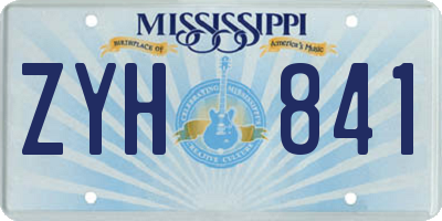 MS license plate ZYH841