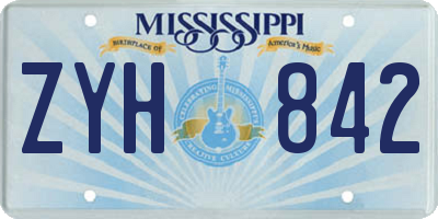 MS license plate ZYH842