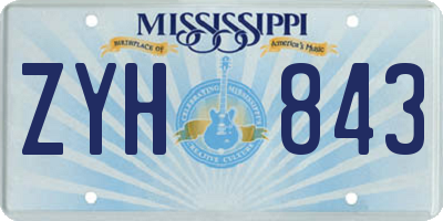 MS license plate ZYH843