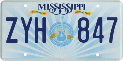 MS license plate ZYH847