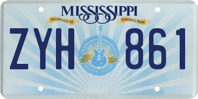 MS license plate ZYH861