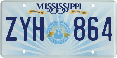 MS license plate ZYH864