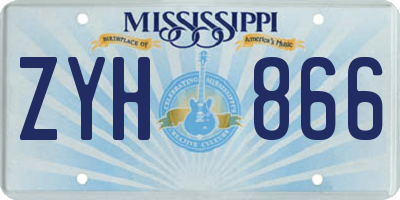 MS license plate ZYH866