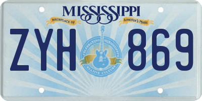 MS license plate ZYH869