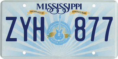 MS license plate ZYH877