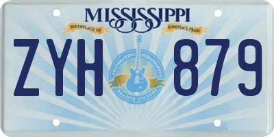 MS license plate ZYH879