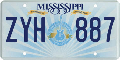 MS license plate ZYH887