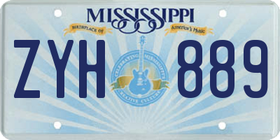 MS license plate ZYH889