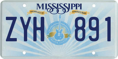MS license plate ZYH891