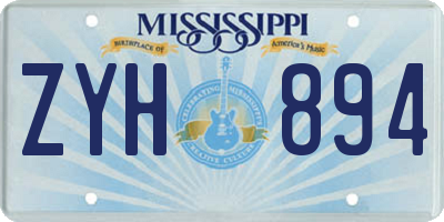 MS license plate ZYH894
