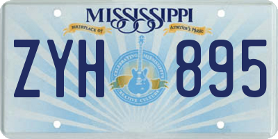 MS license plate ZYH895