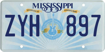 MS license plate ZYH897