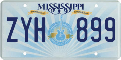 MS license plate ZYH899