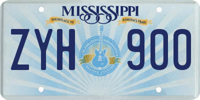MS license plate ZYH900
