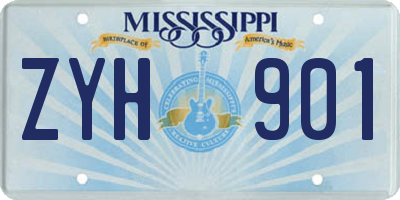 MS license plate ZYH901