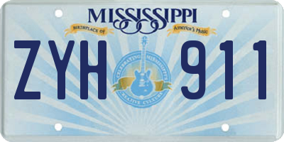 MS license plate ZYH911