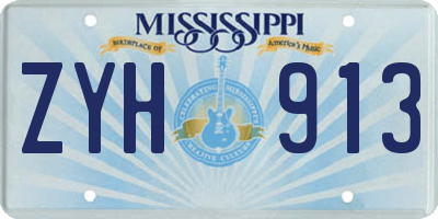MS license plate ZYH913