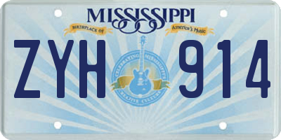MS license plate ZYH914