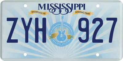 MS license plate ZYH927