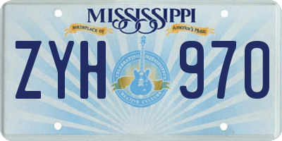 MS license plate ZYH970