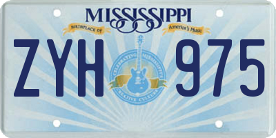 MS license plate ZYH975