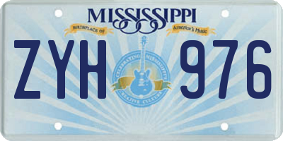 MS license plate ZYH976