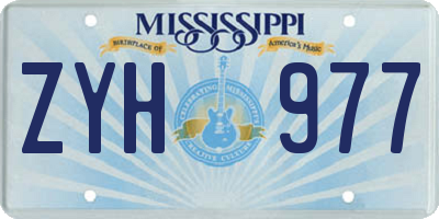 MS license plate ZYH977