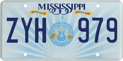 MS license plate ZYH979