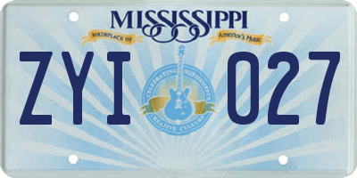 MS license plate ZYI027
