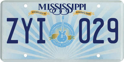 MS license plate ZYI029