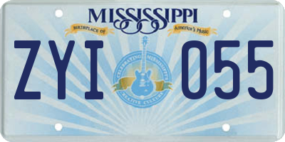 MS license plate ZYI055