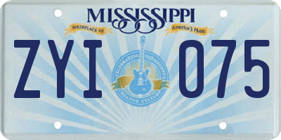 MS license plate ZYI075