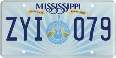 MS license plate ZYI079