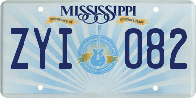 MS license plate ZYI082