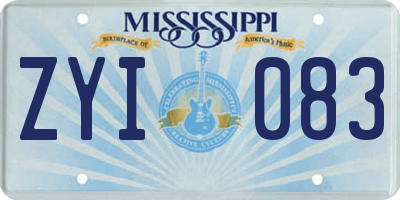 MS license plate ZYI083