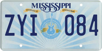 MS license plate ZYI084