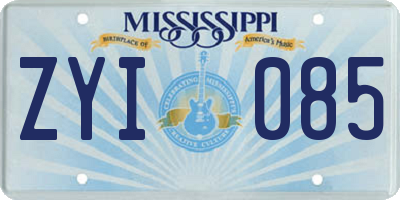 MS license plate ZYI085