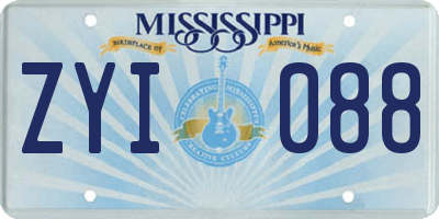 MS license plate ZYI088