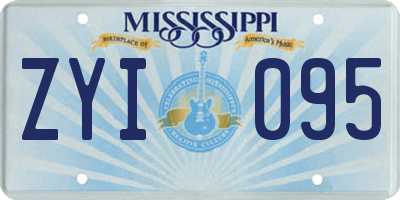 MS license plate ZYI095
