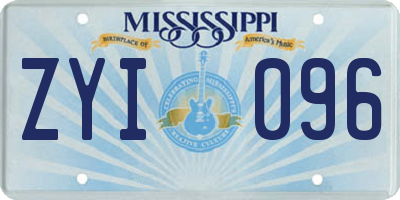 MS license plate ZYI096