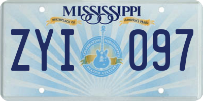 MS license plate ZYI097