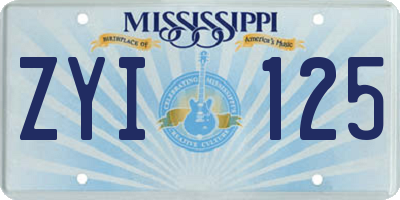 MS license plate ZYI125