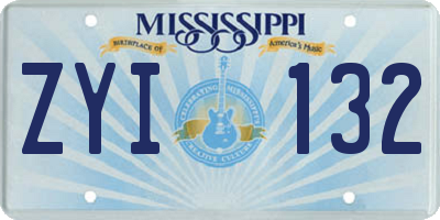 MS license plate ZYI132