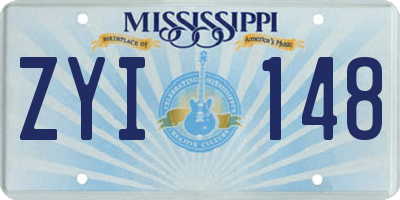 MS license plate ZYI148