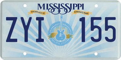 MS license plate ZYI155